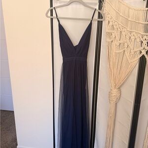 Elegant Navy Blue Evening Gown